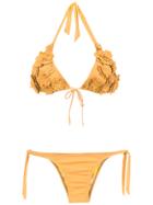 Amir Slama Embroidered Bikini Set - Yellow & Orange