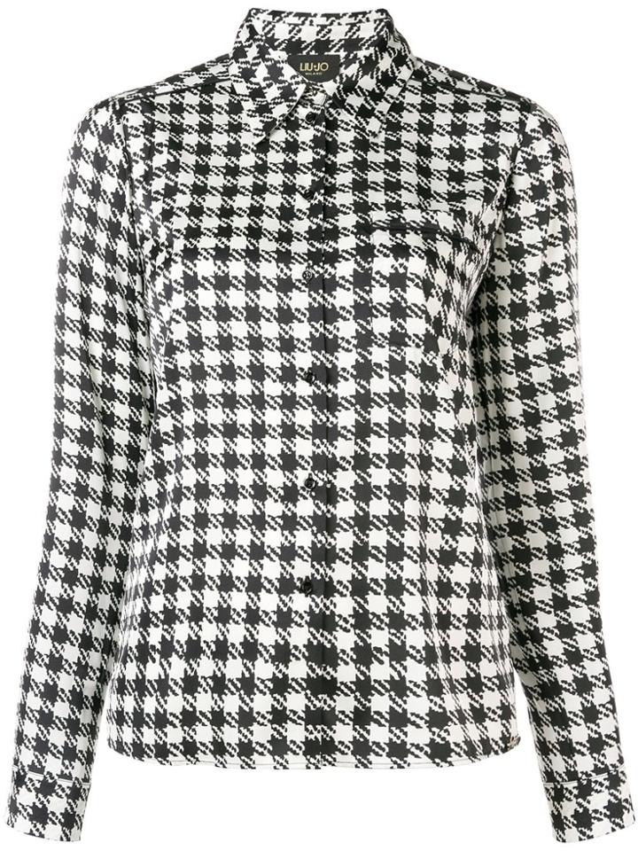 Liu Jo Houndstooth Print Shirt - Black