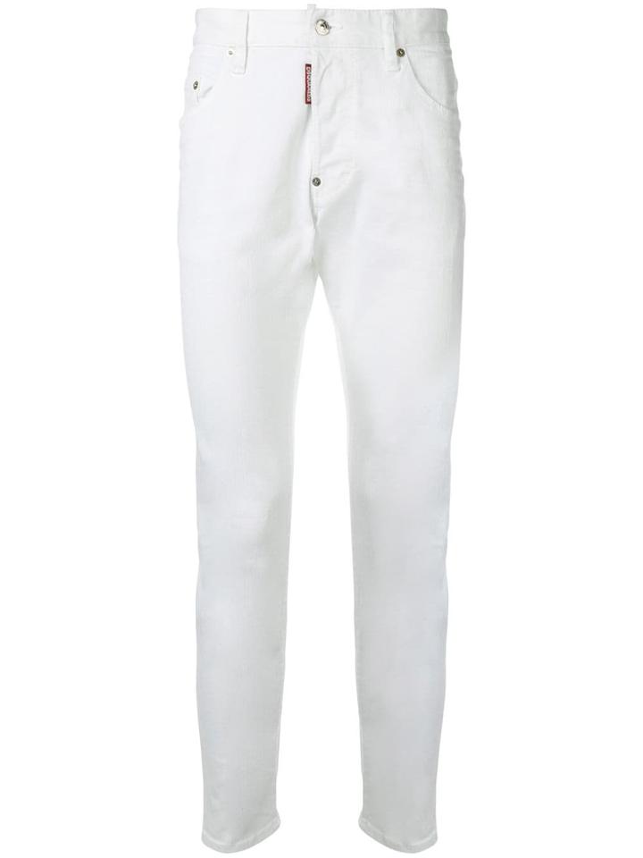 Dsquared2 Low Rise Skinny Trousers - White