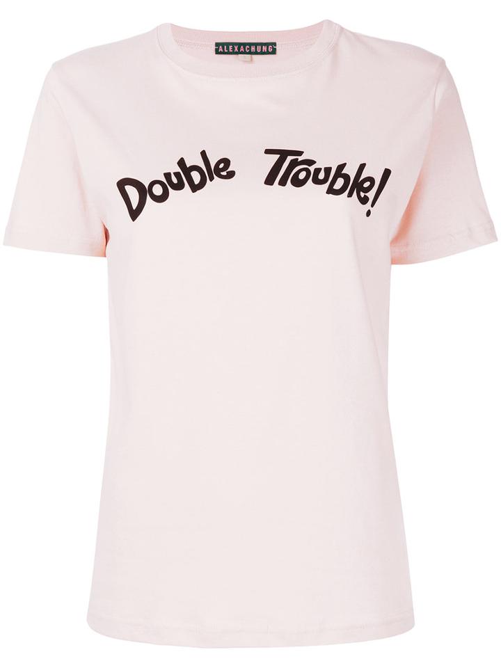 Alexa Chung - Double Trouble T-shirt - Women - Cotton - L, Pink/purple, Cotton
