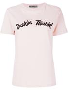Alexa Chung - Double Trouble T-shirt - Women - Cotton - L, Pink/purple, Cotton