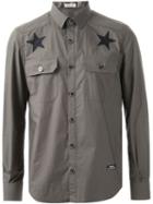 Education From Youngmachines Star Print Button Down Shirt, Men's, Size: 3, Green, Cotton