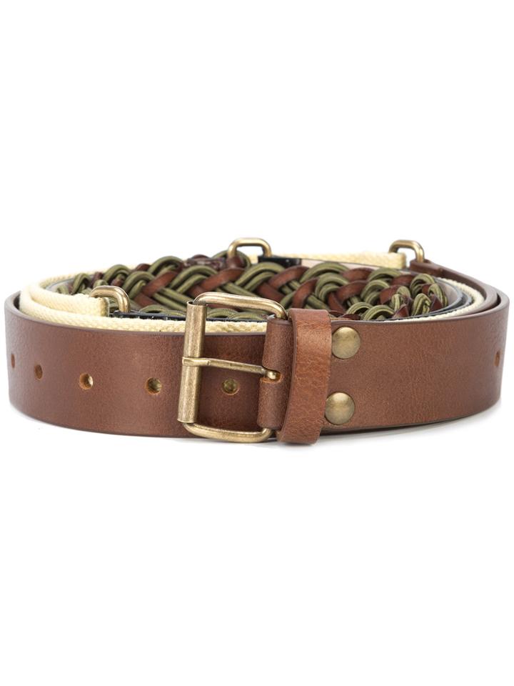 Y / Project Segment Buckled Belt - Nude & Neutrals
