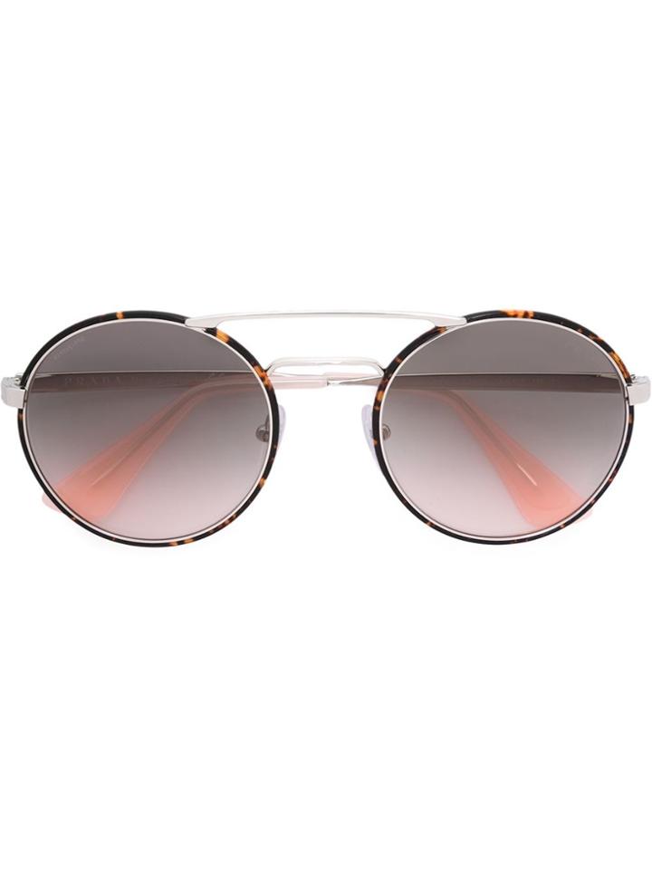 Prada Eyewear Round Frame Sunglasses - Brown
