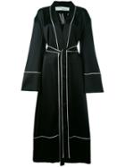 Off-white - Belted Robe Coat - Women - Silk/polyester/acetate - S, Black, Silk/polyester/acetate