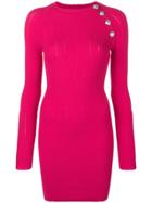 Balmain Button Detail Knit Dress - Pink