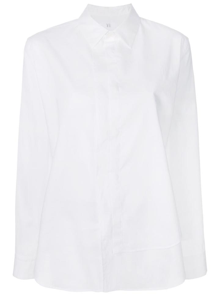 Y's Layered Button Up Shirt - White