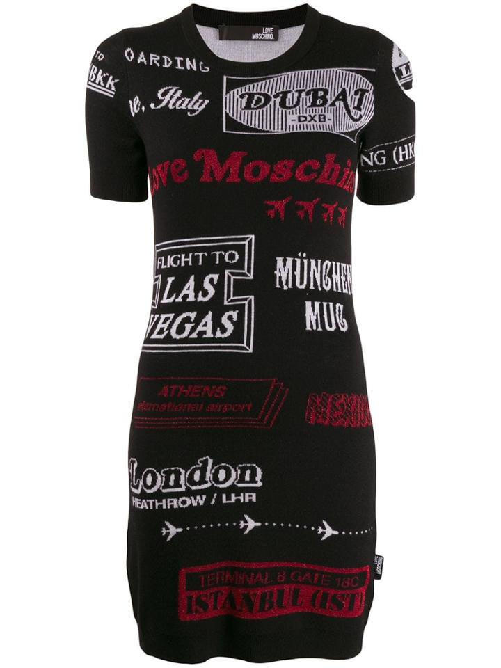 Love Moschino Knitted Cities Dress - Black