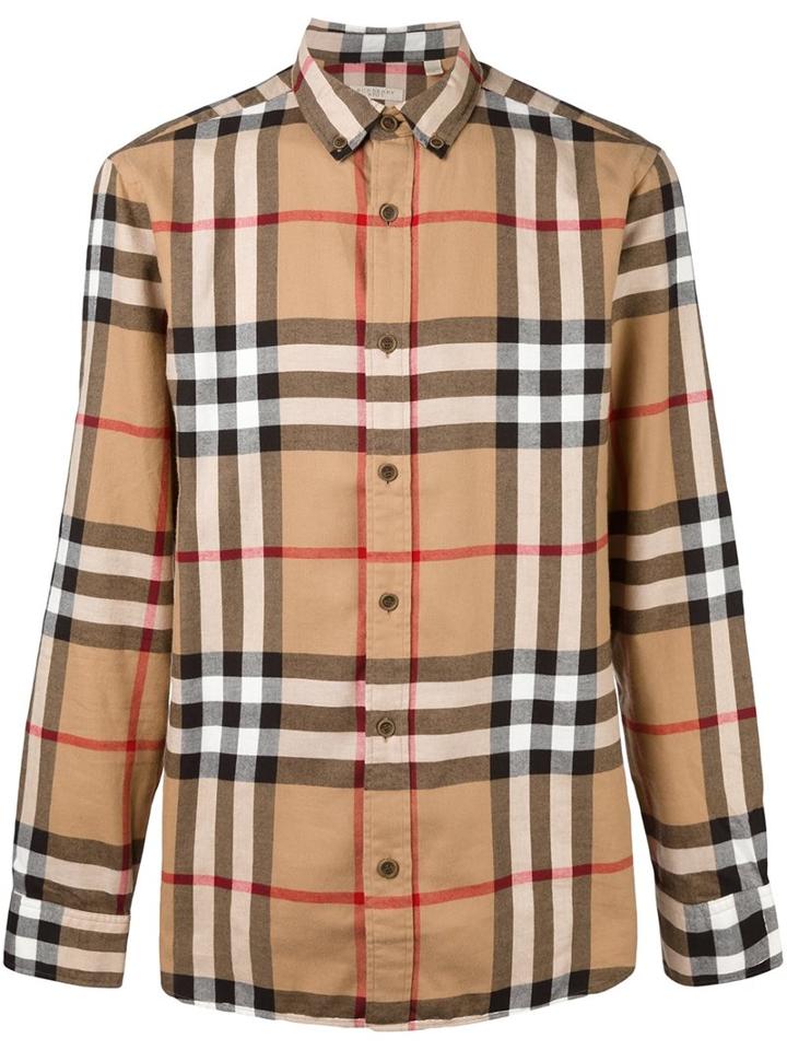 Burberry House Check Shirt, Men's, Size: Xxl, Camel, Cotton