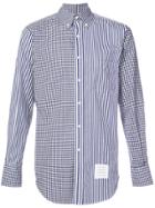 Thom Browne Checked & Striped Button-down Shirt - Blue
