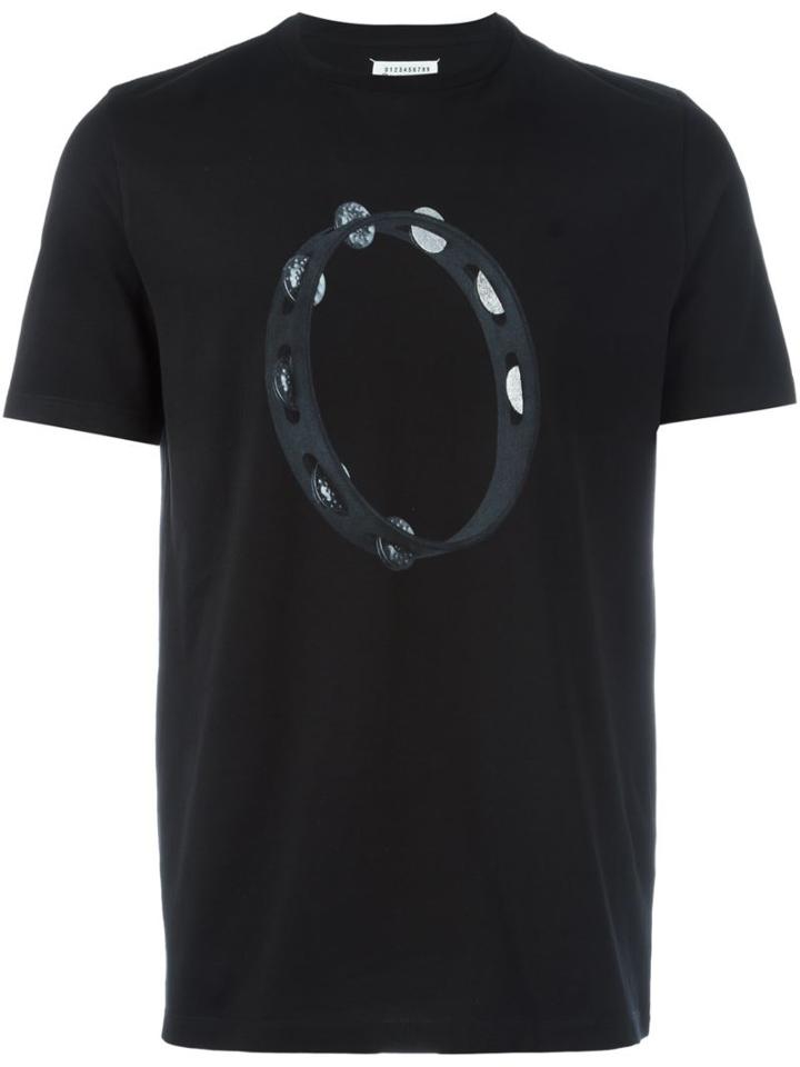Maison Margiela Tambourine Print T-shirt, Men's, Size: 46, Black, Cotton