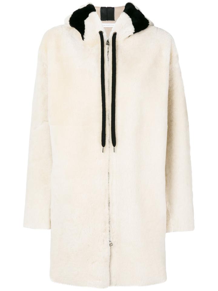 Inès & Maréchal - Fur Detail Hooded Coat - Women - Lamb Skin/lamb Fur - 38, Nude/neutrals, Lamb Skin/lamb Fur