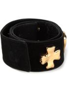 Christian Lacroix Vintage Cross Logo Detail Belt, Size: 80, Black