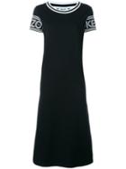 Kenzo Logo Printed Midi T-shirt Dress, Women's, Size: Medium, Black, Cotton