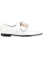 Suecomma Bonnie Crystal Buckled Loafers - White