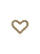 Rosa De La Cruz 18k Yellow Gold Diamond Heart Stud Earring