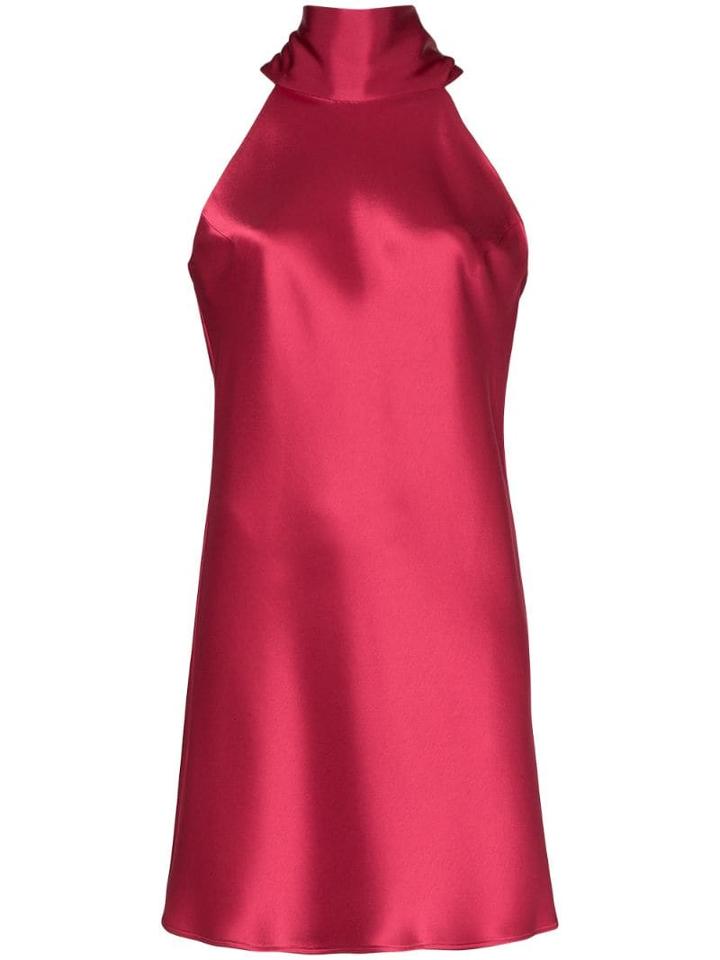 Galvan Sienna Tie-neck Satin Mini Dress - Red
