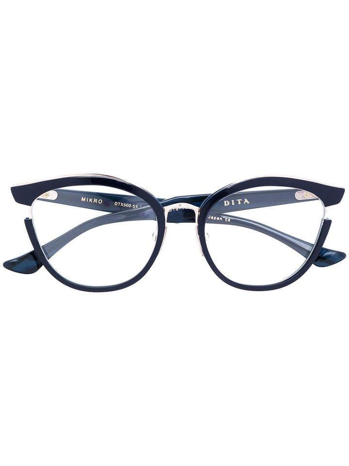 Dita Eyewear - Mikro Butterfly Frame Glasses - Women - Acetate/titanium - 52, Blue, Acetate/titanium