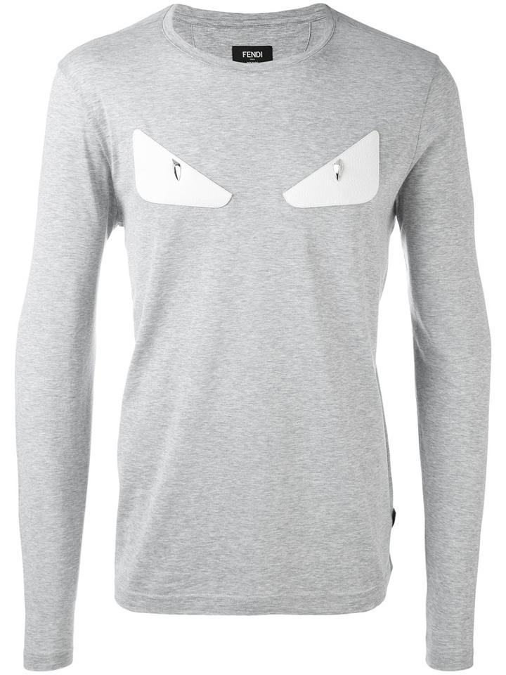 Fendi - Bag Bugs Sweatshirt - Men - Cotton/lamb Skin - 50, Grey, Cotton/lamb Skin