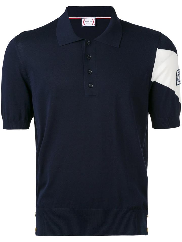 Moncler Gamme Bleu - Chevron Sleeve Polo - Men - Cotton - 3, Blue, Cotton