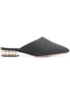 Nicholas Kirkwood Pearl Embellished Heel Mules - Black