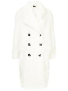 Julia Davidian Fluffy Double Breasted Coat - White