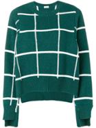 Mrz Grid Patterned Sweater - Green