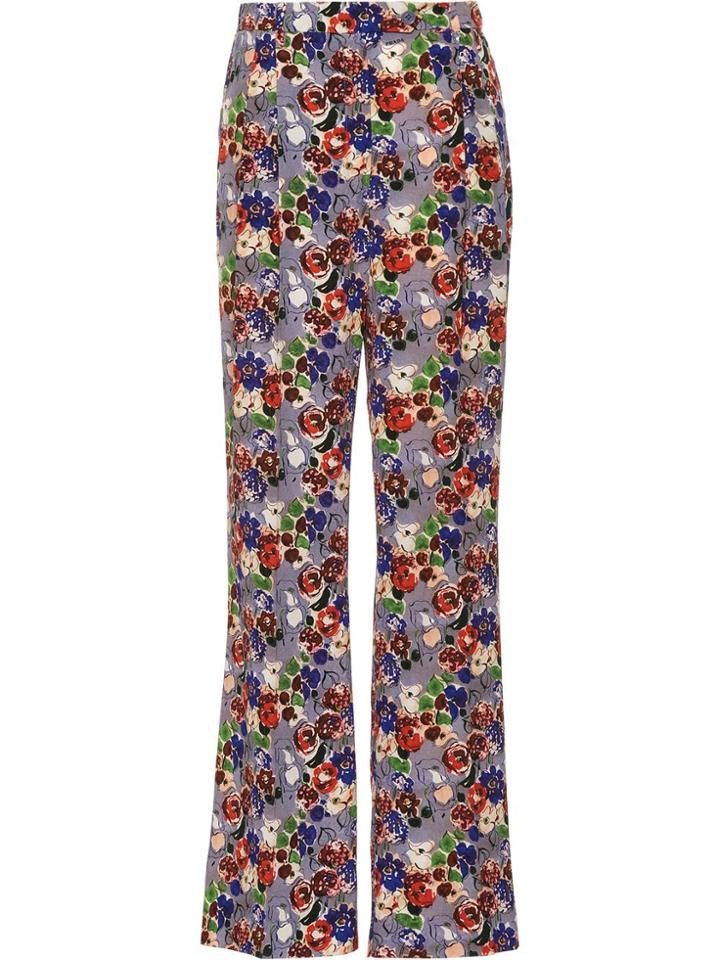 Prada Marocain Primrose Print Trousers - Pink