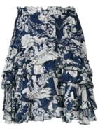 Just Cavalli - Floral Print Skirt - Women - Silk/viscose - 42, Blue, Silk/viscose
