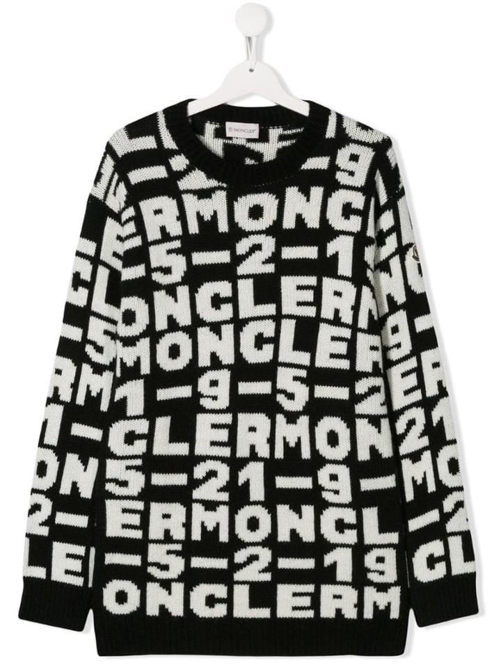 Moncler Kids Logo Print Jumper Dress - Black
