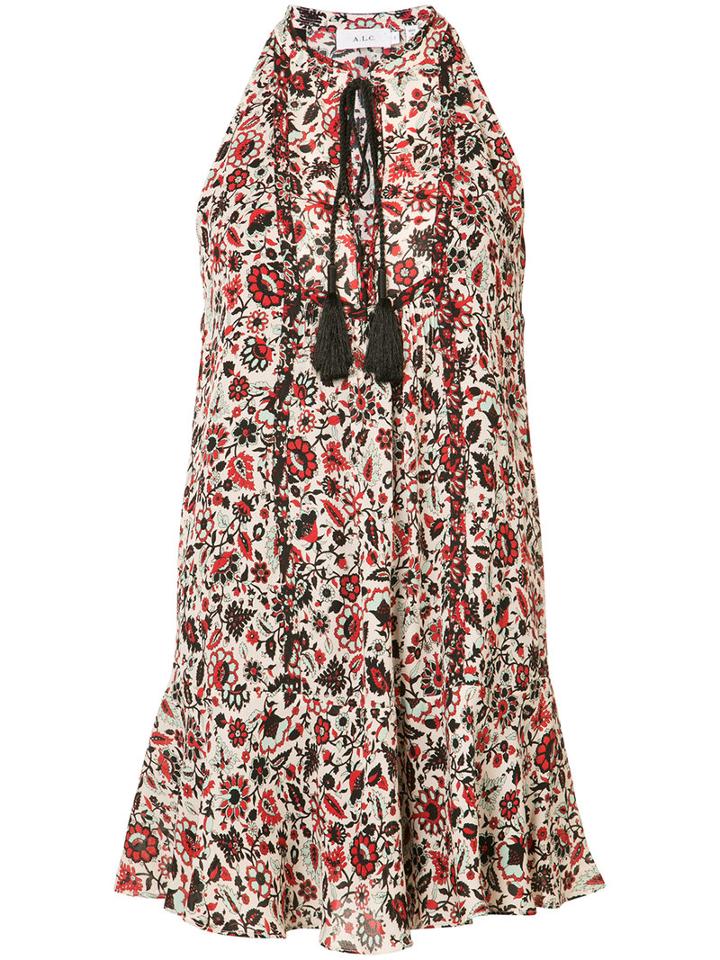A.l.c. - Floral Print Sleeveless Dress - Women - Silk/polyester - 4, White, Silk/polyester