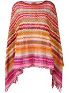 Missoni - Zig Zag Crochet Knit Poncho - Women - Cotton - One Size, Red, Cotton