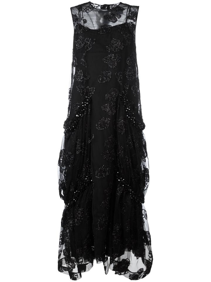 Simone Rocha Tulle Layer Dress, Women's, Size: 8, Black, Elastodiene/polyamide/polyester/acetate