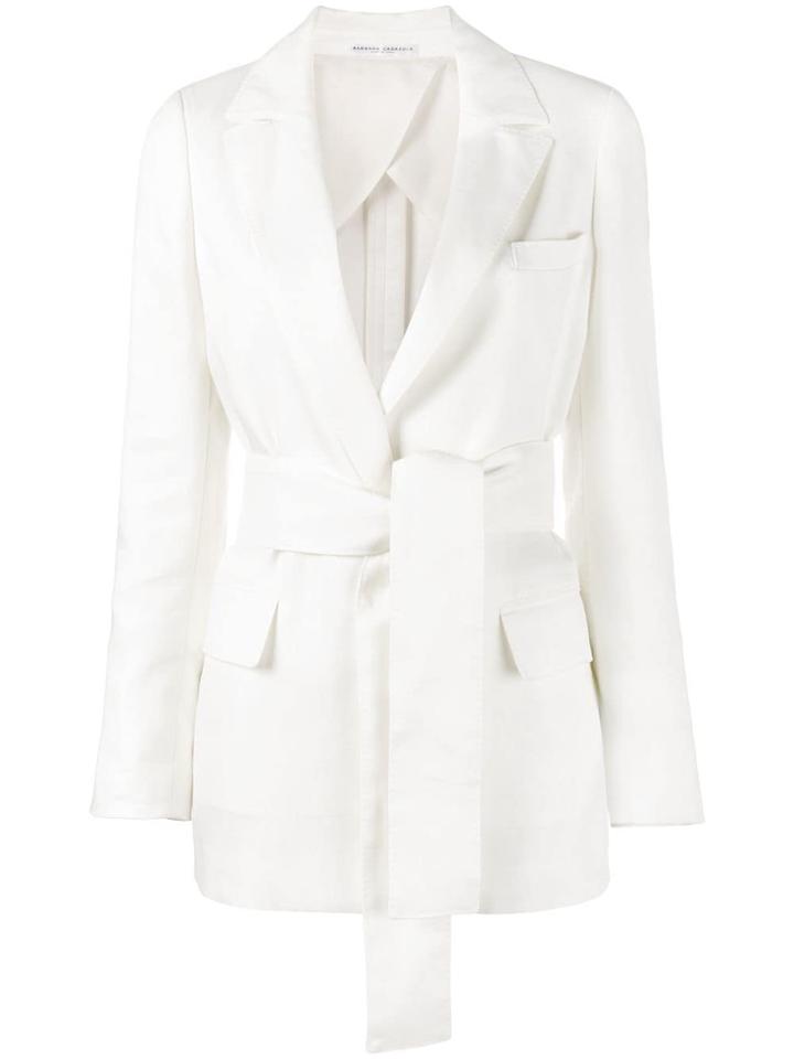 Barbara Casasola Long Belted Jacket - White