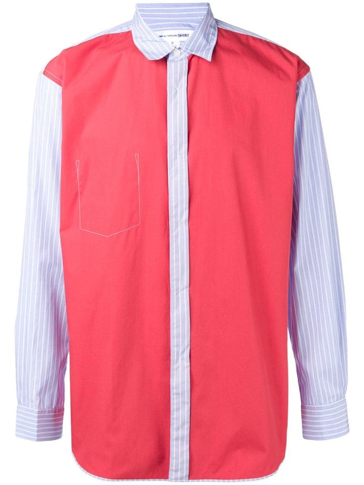 Comme Des Garçons Shirt Colour Block Panelled Shirt - Blue