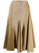 Lanvin Pleated Patchwork Skirt - Neutrals