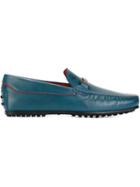 Tod S Classic Driving Shoes, Men's, Size: 9, Blue, Calf Leather/leather/rubber