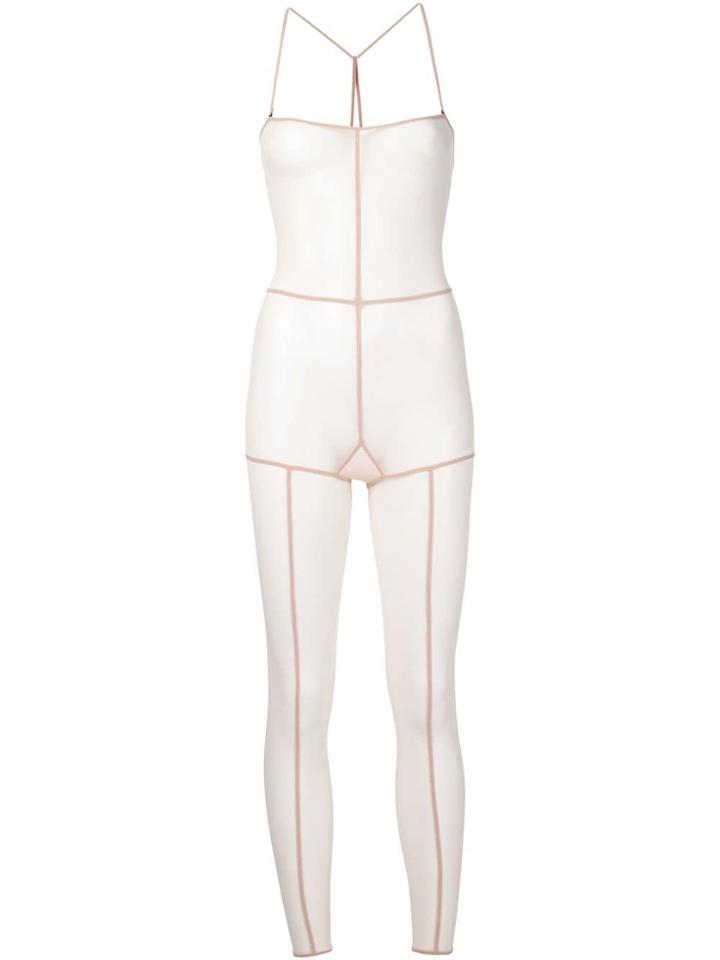 Ann Demeulemeester Exposed Seam Sheer Jumpsuit - Nude & Neutrals
