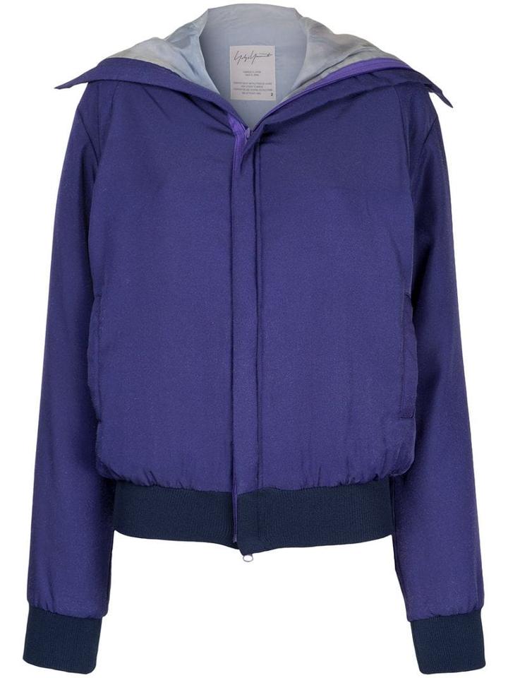 Yohji Yamamoto Pre-owned Back Print Bomber Jacket - Purple