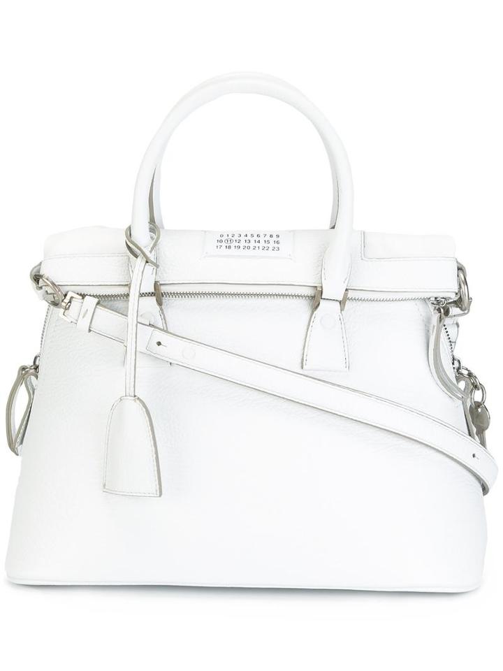 Maison Margiela Small 5ac Tote, Women's, White, Calf Leather/cotton/polyester