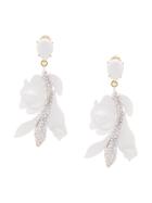 Oscar De La Renta Lace Flower Clip-on Earrings - White