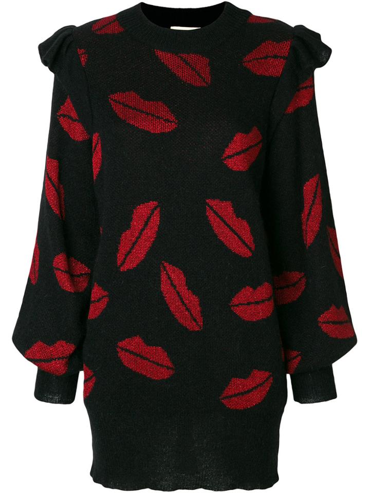 Aniye By Lip Patch Knitted Jumper - Black