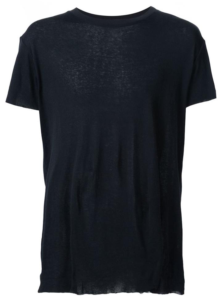 Amiri Ribbed Neck T-shirt, Men's, Size: Xl, Black, Cotton/cashmere