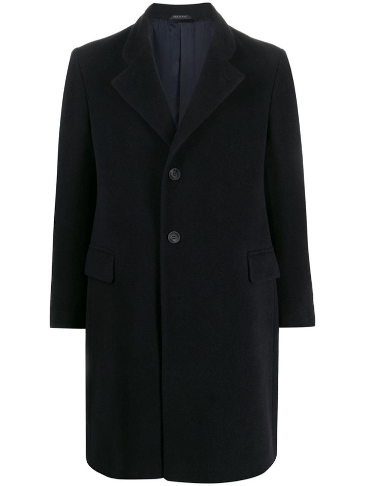 Giorgio Armani Fitted Single-breasted Coat - Blue