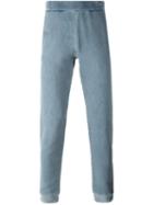 Maison Margiela Denim Effect Track Pants, Men's, Size: 54, Blue, Cotton/polyester/spandex/elastane