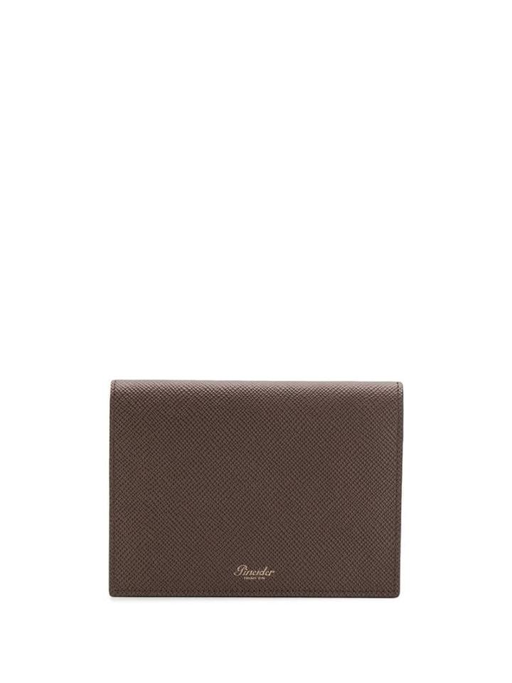 Pineider Bi-fold Logo Cardholder - Brown