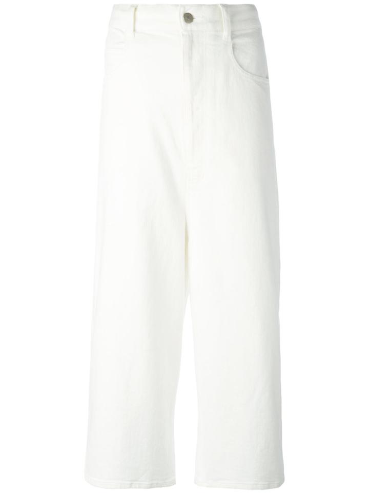 Tsumori Chisato - Cropped Trousers - Women - Cotton/polyurethane - M, Women's, White, Cotton/polyurethane