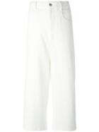 Tsumori Chisato - Cropped Trousers - Women - Cotton/polyurethane - M, Women's, White, Cotton/polyurethane