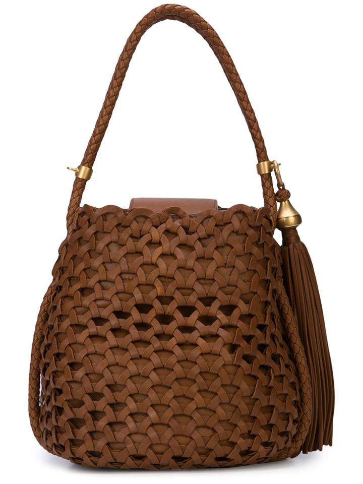 Oscar De La Renta Perforated Tote Bag - Brown