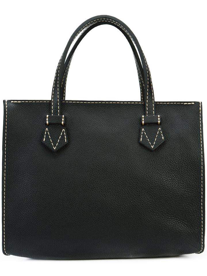 Moreau Rectangular Tote, Women's, Black, Leather